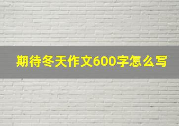 期待冬天作文600字怎么写