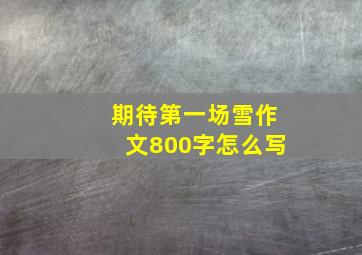 期待第一场雪作文800字怎么写