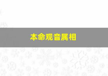 本命观音属相