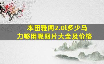 本田雅阁2.0l多少马力够用呢图片大全及价格