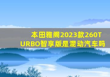 本田雅阁2023款260TURBO智享版是混动汽车吗