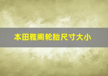 本田雅阁轮胎尺寸大小