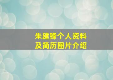 朱建锋个人资料及简历图片介绍