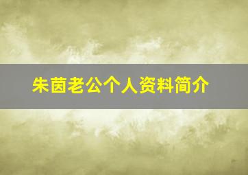 朱茵老公个人资料简介