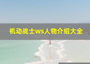 机动战士ws人物介绍大全