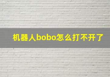 机器人bobo怎么打不开了