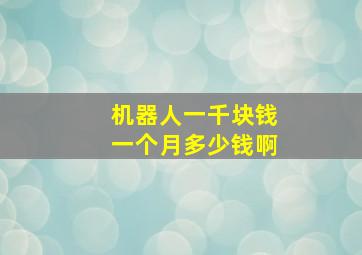 机器人一千块钱一个月多少钱啊