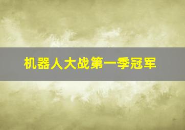 机器人大战第一季冠军