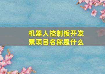 机器人控制板开发票项目名称是什么