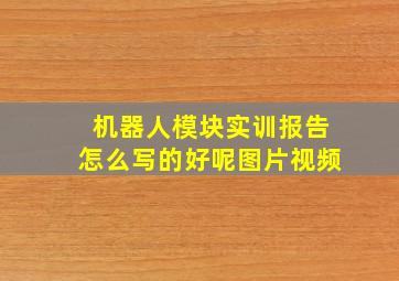 机器人模块实训报告怎么写的好呢图片视频