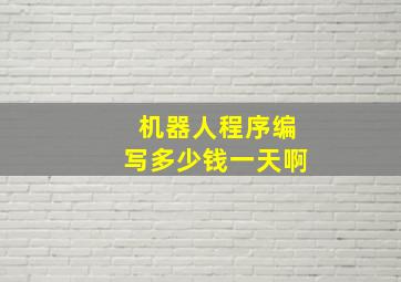 机器人程序编写多少钱一天啊