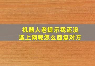 机器人老提示我还没连上网呢怎么回复对方