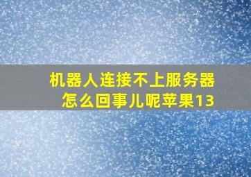 机器人连接不上服务器怎么回事儿呢苹果13