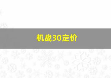 机战30定价