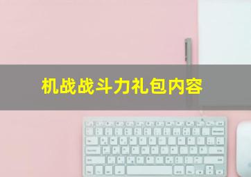 机战战斗力礼包内容