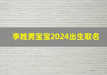 李姓男宝宝2024出生取名