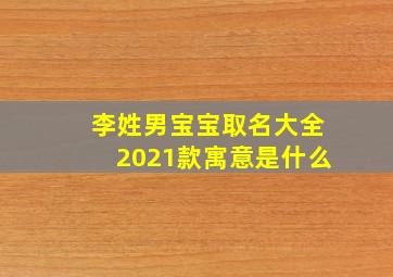 李姓男宝宝取名大全2021款寓意是什么