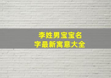 李姓男宝宝名字最新寓意大全