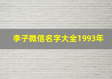 李子微信名字大全1993年