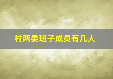 村两委班子成员有几人