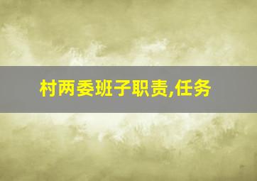 村两委班子职责,任务