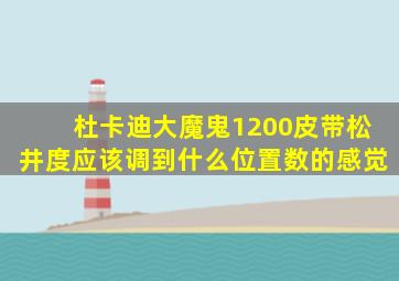 杜卡迪大魔鬼1200皮带松井度应该调到什么位置数的感觉