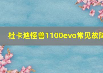 杜卡迪怪兽1100evo常见故障