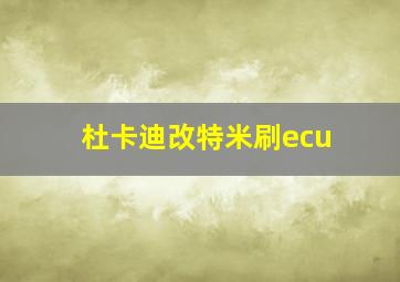 杜卡迪改特米刷ecu