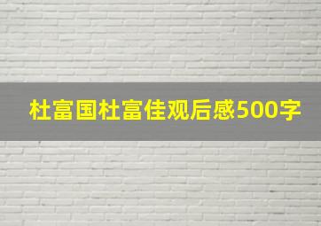 杜富国杜富佳观后感500字