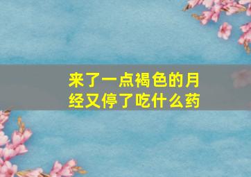 来了一点褐色的月经又停了吃什么药