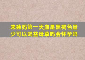 来姨妈第一天血是黑褐色量少可以喝益母草吗会怀孕吗