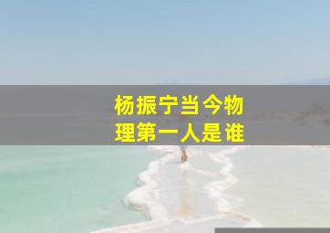 杨振宁当今物理第一人是谁