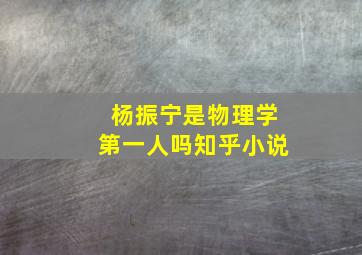 杨振宁是物理学第一人吗知乎小说