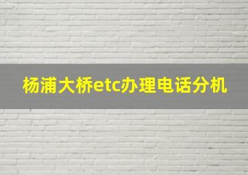 杨浦大桥etc办理电话分机