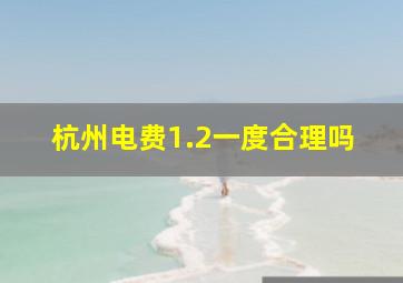 杭州电费1.2一度合理吗