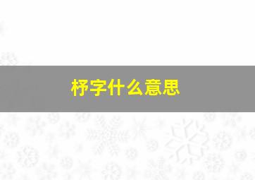 杼字什么意思