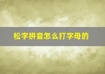 松字拼音怎么打字母的