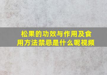 松果的功效与作用及食用方法禁忌是什么呢视频