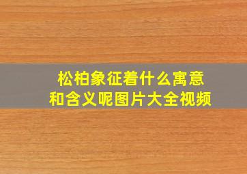 松柏象征着什么寓意和含义呢图片大全视频