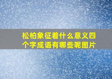 松柏象征着什么意义四个字成语有哪些呢图片