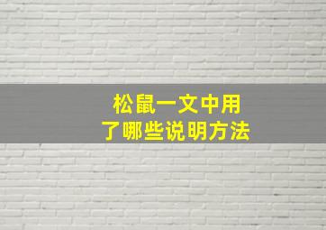 松鼠一文中用了哪些说明方法