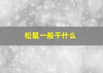 松鼠一般干什么