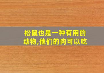 松鼠也是一种有用的动物,他们的肉可以吃