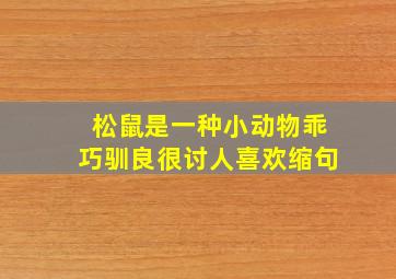 松鼠是一种小动物乖巧驯良很讨人喜欢缩句