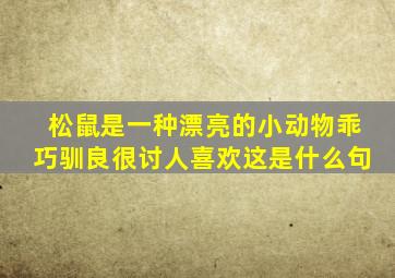 松鼠是一种漂亮的小动物乖巧驯良很讨人喜欢这是什么句