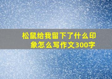 松鼠给我留下了什么印象怎么写作文300字