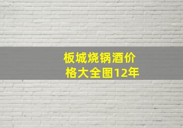 板城烧锅酒价格大全图12年