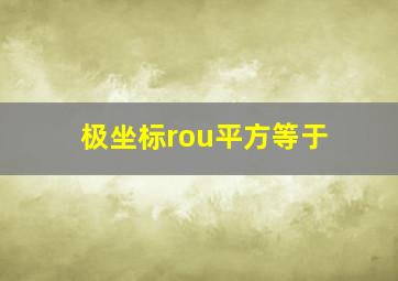 极坐标rou平方等于