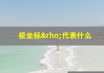 极坐标ρ代表什么