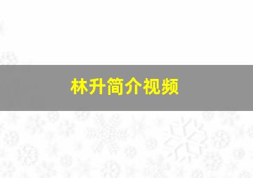 林升简介视频